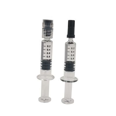 Luer-Kopf färbte Borosilicat-Glas-Spritze der Kolben-Baumwolle0.5ml