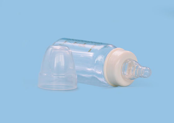 Bilden geformte Borosilicat-Glas-Baby-Flasche des Silkscreen-120ml einen Bogen